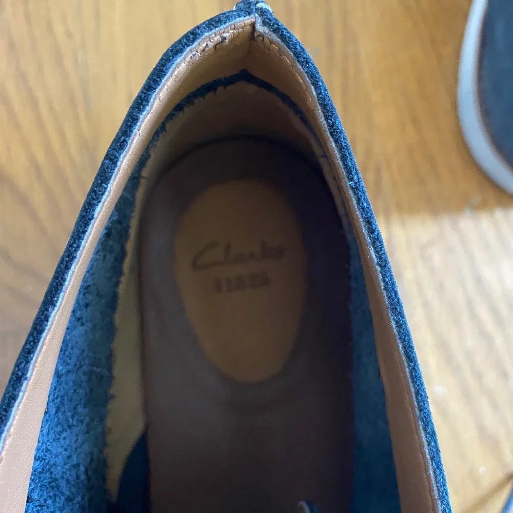 Clarks Chukka Boots Mens 13 Blue Suede Quiet Luxury Casual Preppy Travel 15103